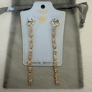 Eye Candy Gold Long Earrings